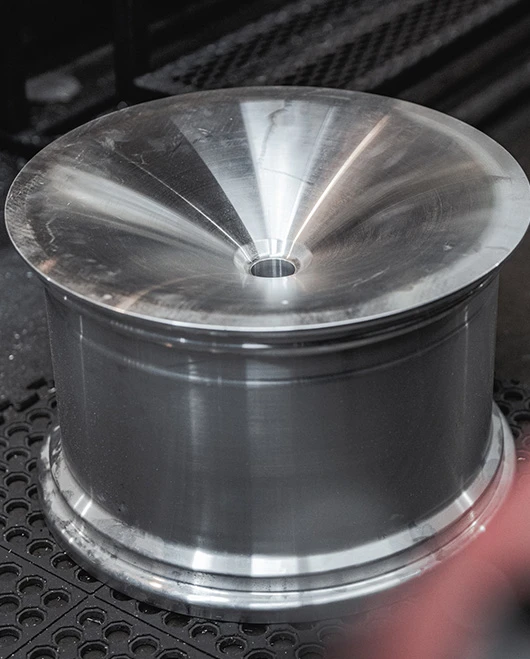 Wheel blank ready for milling.